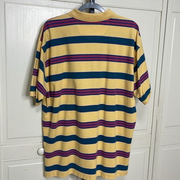 GANT Mens Striped Heavy Washed Polo Shirt Yellow Size XL Preppy - Picture 7 of 11
